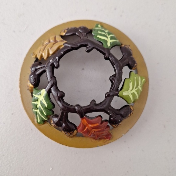 Discontinued Yankee Candle Illuma-Lid Jar Topper Halloween Fall Leaves Everyday - Picture 1 of 7
